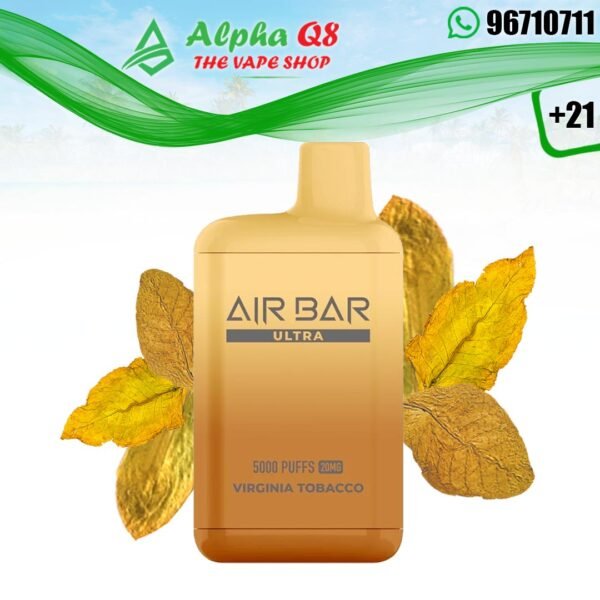 اير بار الترا توباكو 5000 سحبه 20 نيكوتين AIR BAR ULTRA virginia tobacco 20 mg