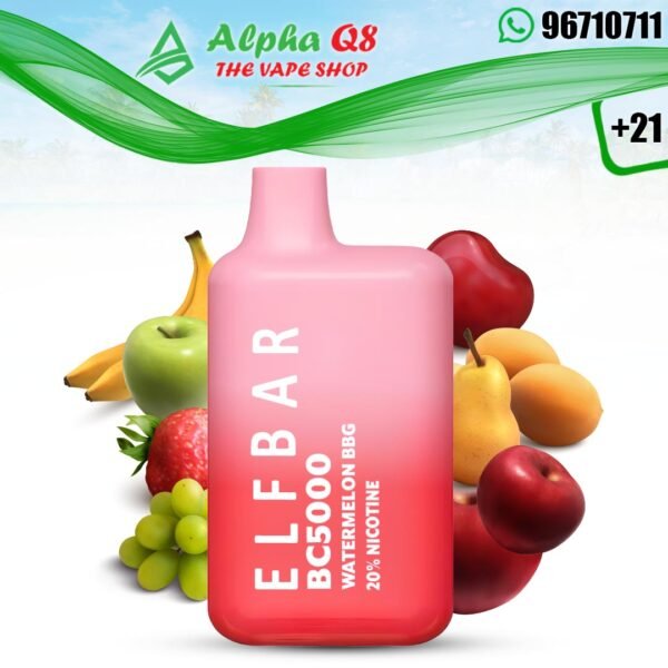 الف بار واتر ميلون 5000 سحبه 20 نيكوتين ELFBAR 5000 PUFFS 20MG WATERMELON