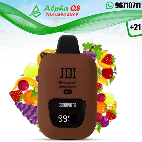 فابين فرجينيا توباكو 20 نيكوتين 6000 سحبة JDI Vabeen Virginia Tobacco 20MG 6000 Puffs