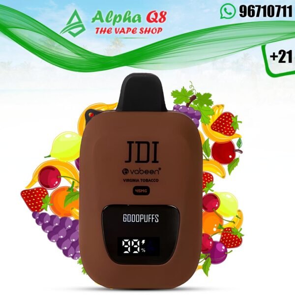 فابين فرجينيا توباكو 45 نيكوتين 6000 سحبة JDI Vabeen Virginia Tobacco 45MG 6000 Puffs
