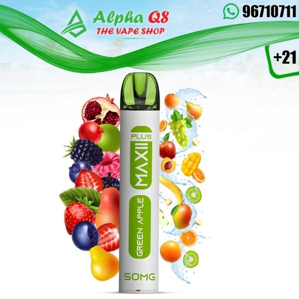 اى يو سى ماكسى بلس تفاح 50 نيكوتين 1500 سحبة AUC Maxi Plus APPLE 50 MG 1500 Puffs