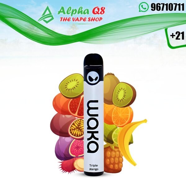 واكا سولو 2 تربل مانجا 18 نيكوتين 3000 سحبه waka solo 2 Triple Mango 3000 puffs 18 mg