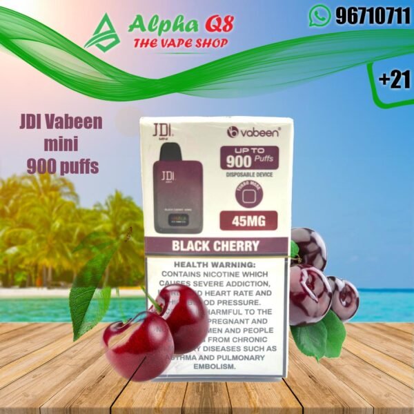 فابين ميني بلاك شيرى 45 نيكوتين 900 سحبة JDI Vabeen mini Black cherry 45mg 900 puffs