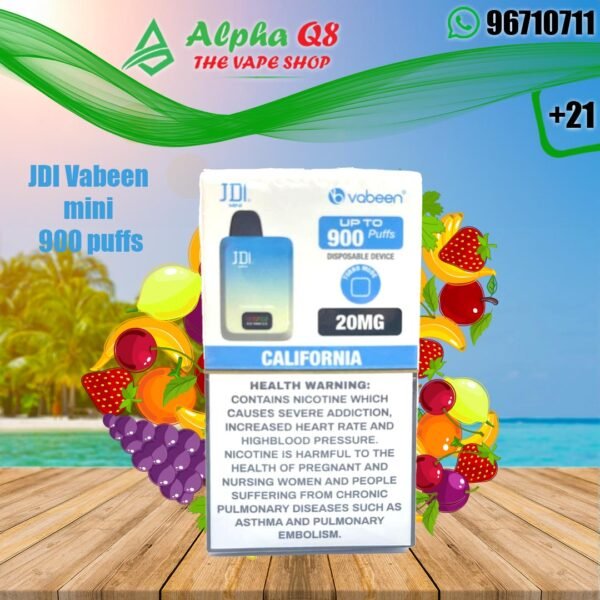 فابين ميني ميكس مينت 45 نيكوتين 900 سحبة JDI Vabeen mini California 20mg 900 puffs