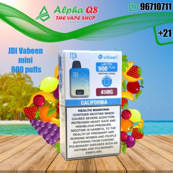 فابين ميني كاليفورنيا 45 نيكوتين 900 سحبة JDI Vabeen mini California 45mg 900 puffs