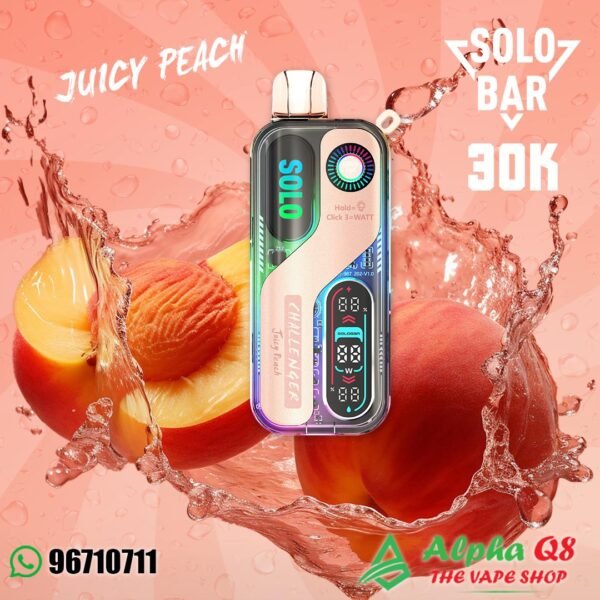 سولو بار جوسى خوخ 30K سحبه solo bar juicy peach 30k puffs