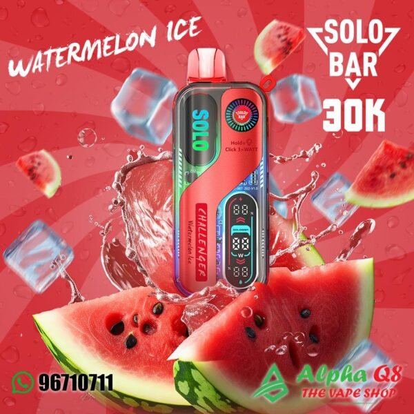 سولو بار ووترميلون ايس 30K سحبه solobar 30k puffs watermelon ice
