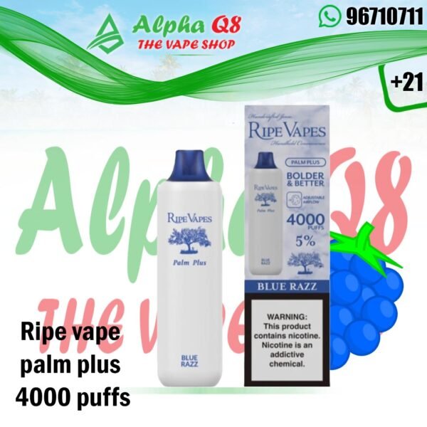 رايب فيبز بلو راز بيري 4000 سحبة 20 نيكوتين Ripe vapes blue razz 4000 puffs 20mg Ripe vapes 4000 puffs blue razz 50mg