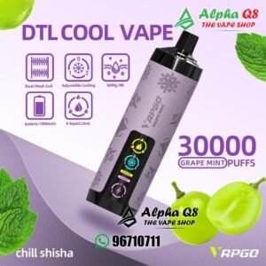 شيشه فابجو بار 30000 سحبه جريب منت vapgo bar 30000 PUFFS GRAPE MINT