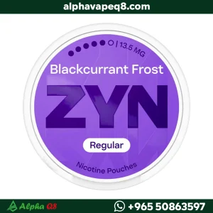 علبة ZYN Blackcurrant Frost Regular nicotine pouches 13.5 mg، لون أرجواني مع نكهة الكشمش الأسود البارد