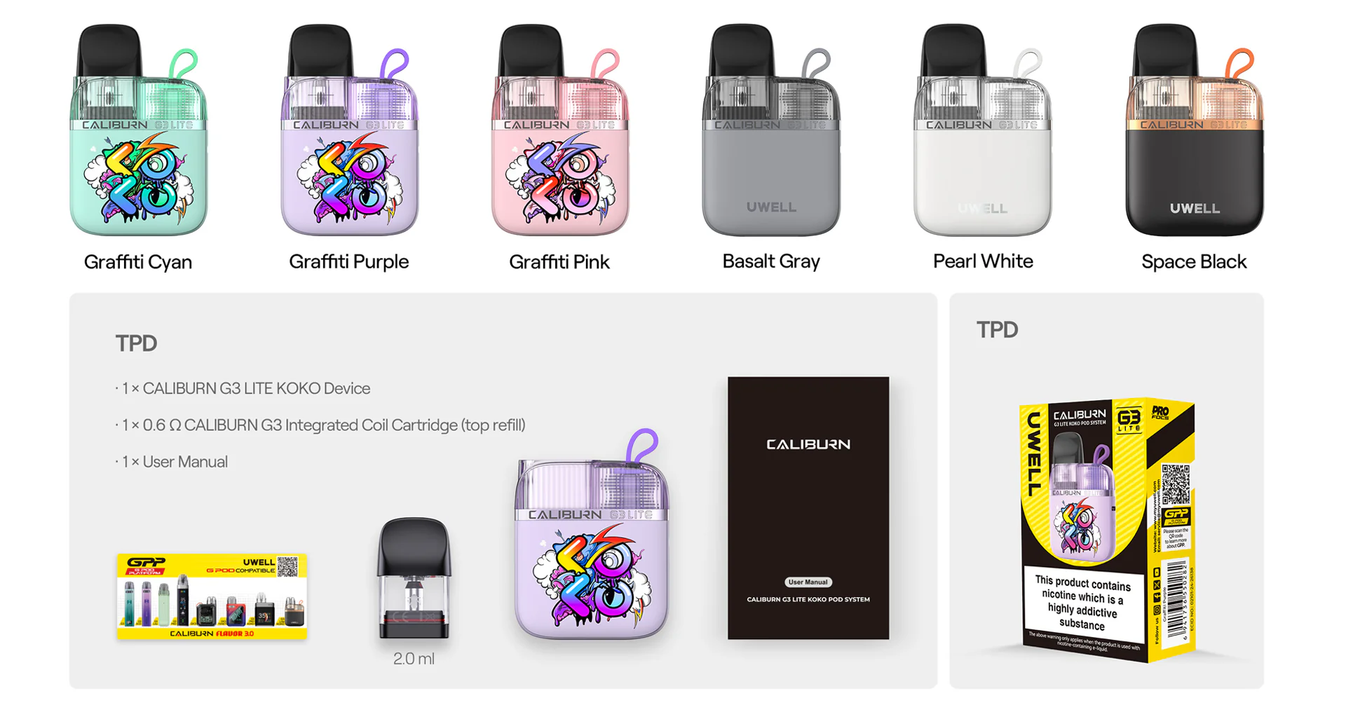 Uwell Caliburn G3 Lite KOKO Pod System Kit COILER