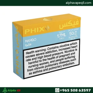 بودات فيكس مانجو ايس من PHIX Vapor نكهة مانجو مع آيس بارد بتركيز نيكوتين 50 مجم لأجهزة فيكس