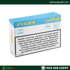 فيكس نعناع من PHIX Vapor بودات جاهزة بنكهة نعناع منعشة بتركيز نيكوتين 50 مجم لأجهزة فيكس