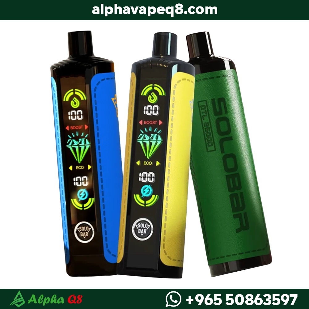 سولو بار شيشة 25000 بشاشة ذكية وسعة نكهة 26 مل