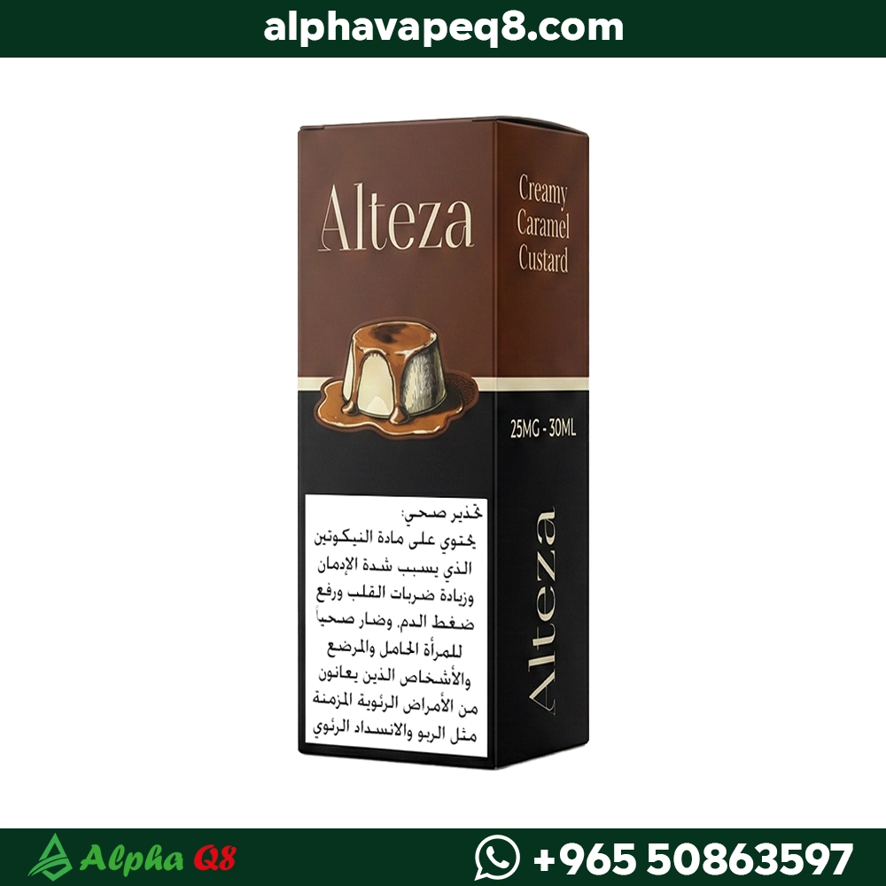 نكهة التيزا كاسترد الكراميل الكريمي سولت 25 ملجم 30 مل Alteza Creamy Caramel Custard Salt.