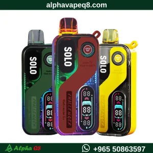 سولو بار 30000 سحبة ثلاثة أجهزة أخضر وأحمر وأصفر Solobar Challenger 30000 Puffs متجر ألفا فيب الكويت