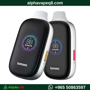 تومورو ماكس 15000 سحبة بلونين أسود وأبيض بشاشة ملونة Tomoro Max 15000 Puffs متجر ألفا فيب الكويت