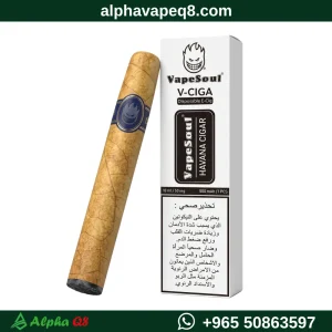 فيب سول في سيجا 4000 سحبة بتصميم سيجار ونكهة هافانا سيجار VapeSoul V-Ciga 4000 Puffs متجر ألفا فيب الكويت