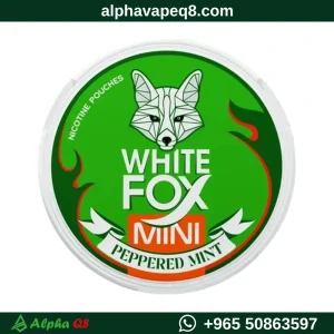 أكياس نيكوتين وايت فوكس بيبرد منت ميني فموية White Fox Peppered Mint Mini Nicotine Pouches متجر ألفا فيب الكويت