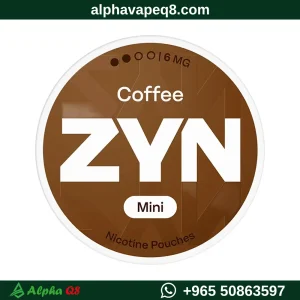 علبة بنية اكياس نيكوتين زن قهوة ميني 6 مج ZYN Coffee Mini 6mg Nicotine Pouches متجر ألفا فيب الكويت
